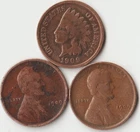 1909 US Indian Head Penny 1909 Lincoln Wheat Cent 1909 VDB Coin Collection Lot