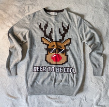 Kids Christmas Jumper Deer To Be Cool Age 10-...