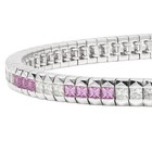 Tennis Bracelet Natural Diamonds and Natural Pink Sapphire 18k  White Gold — photo 2