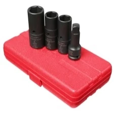 Sunex Tools 2724 1/2" Drive, Sae & Metric Deep Thin Wall Flip Socket Set, 4 Pc.