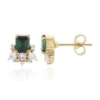 Cavill Ohrringe Damen 2,03Ct Indigolith Sterlingsilber Vergoldet Elegant