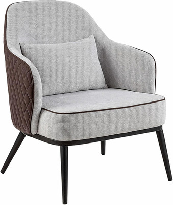 Dania Mid-Century Gray Tufted Faux Leather Accent Chair for Any Room