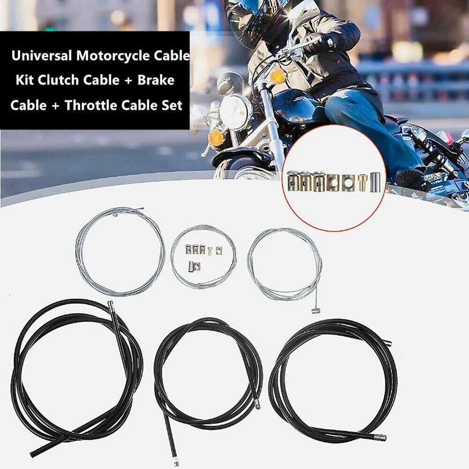 Motorcycle Scooter Cable Kit 60" Clutch Cable & Brake Cable & 54" Throttle Cable - Imagem 3 de 4