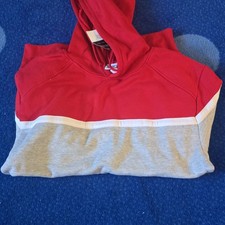 Polo Ralph Lauren Men's Colorblock Pullover Hoodie L Red Gray White Fleece
