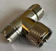 UHF male PL259 plug to 2 SO239 female jack Splitter connector. 30 Day Returns