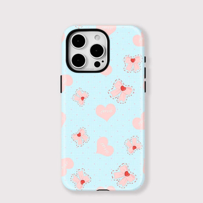 Süße babyblaue Herz Wolken mädchenhafte robuste Hülle iPhone 17 16 15 14 13 12 11 Pro Max