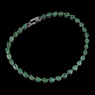 925 Sterling Silver Bracelet Pear Emerald 4x3mm Natural Gemstone Jewelry 7.5 Ins