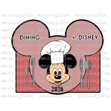 DISNEY CHARACTER DINING TITLE prr premade scrapbook diecut piece