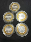 5 Casino Silver strikes  .999 silver each coin is .6 of a troy 1 oz. = 3 oz