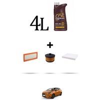 Hoffcar Wartungskit 3 Filter Und 4L ÖL FüR Nissan Micra V (K14F) 1.0 IG-T 74KW