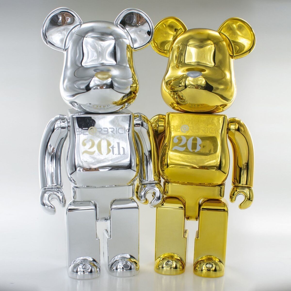 Bearbrick 400% Bear Gold and Silver 20th Anniversary 11-inch 