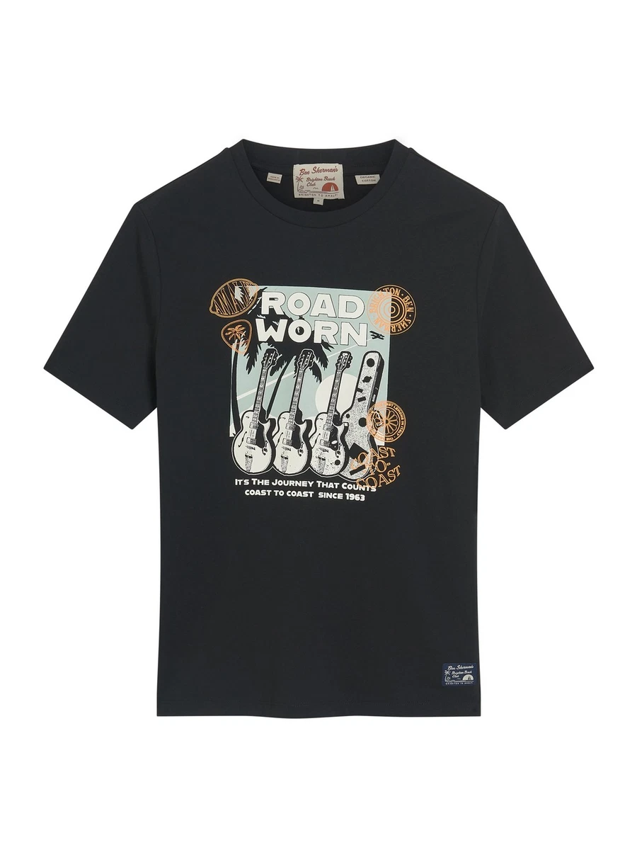 BEN SHERMAN Casual Uomo Camicia a maniche corte 1012798-BIANCO