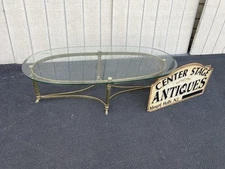 66465 QUALITY Brass and Glass Coffee Table Stand
