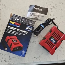Everstart 120W Model 70000M Power Inverter Car Adapter one AC port 2 USB ports