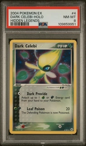 Dark Celebi 4/101 Hidden Legends Holo PSA 8 NM-MT 🌀SWIRL🌀 New Cert