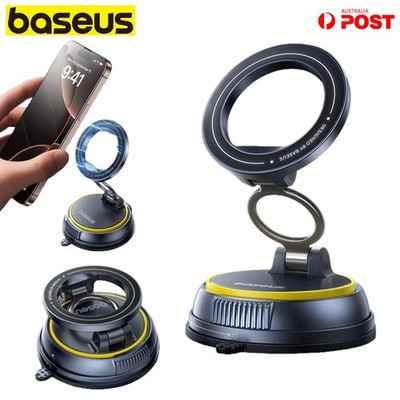 BASEUS Vacuum Magnetic Suction Car Phone Holder Foldable Mount Rotation Stand AU