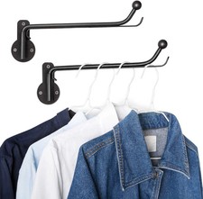 Wall Mounted Drying Rack Laundry Clothes Hanger with Swing Arm 2 Pack, Black ...