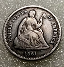 🦋 1861 Seated Liberty Half Dime 5¢ Civil War Issue