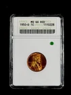 1950 D ANACS MS66RD Lincoln Cent Soapbox Holder
