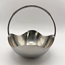 VTG  Selandia Stainless Steel Candy trinket Dish Bowl wrap Handle 5.5" Denmark