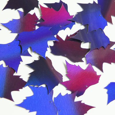 Maple Leaf Sequin 1.25'' Deep Purple Lazersheen Reflective Metallic Paillettes