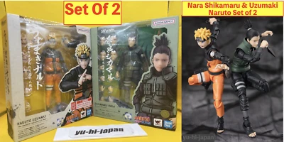 S.H.Figuarts Naruto Shippuden Shikamaru Nara & Naruto Uzumaki Set Of 2 F/S - Image 1 of 4