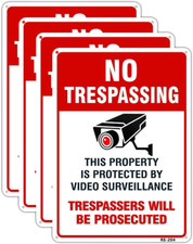 Large Video Surveillance Signs Outdoor,No Trespassing Sign Aluminum 10x14 Inch U