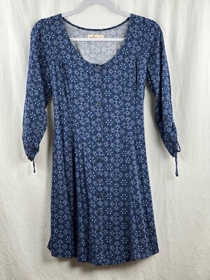 Hollister Blue Floral 3/4 Ruched Sleeve Scoop Neck Mini Shirt Dress Sz. S. D. 21 | eBay Hollister Blue Floral 3/4 Ruched Sleeve Scoop Neck Mini Shirt Dress Sz. S. D. 21 | eBay