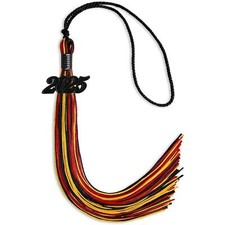 Endea Graduation Black/Red/Gold Mixed Color Tassel With Black Date Drop