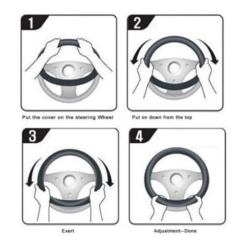 38cm 15" Steering Wheel Cover Genuine Leather For BMW 1 2 3 4 5 6 Series - Picture 7 of 8