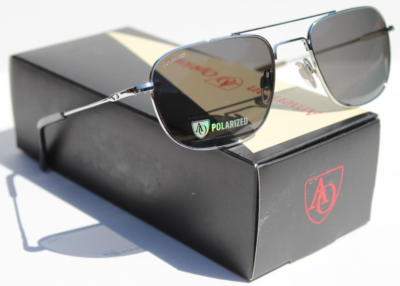 AMERICAN OPTICAL Checkmate POLARIZED Sunglasses Silver/Grey ST SM