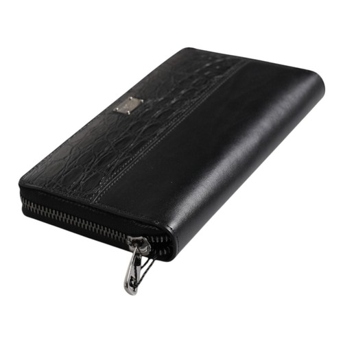Dolce & Gabbana Cartera Cuero Negro Logo Placa Zip Alrededor Continental 1130usd - Imagen 5 de 11