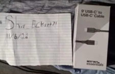 Best Buy essentials- 9' USB-C to USB-C Charge-and-Sync Cable - Black