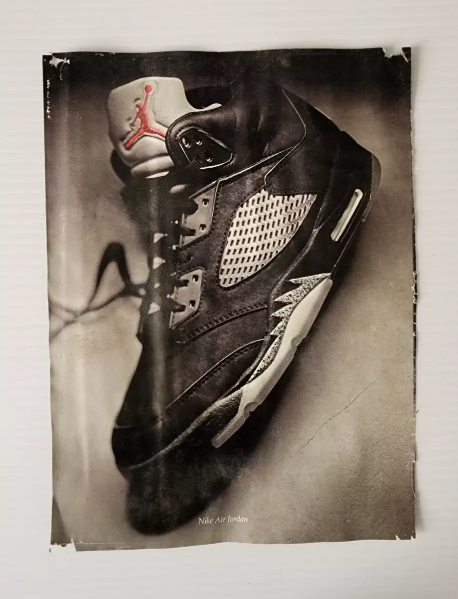 Vintage Michael Jordan 1990 NIKE AIR JORDAN V 5 Shoes Poster/Print Ad