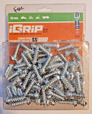 iGrip Model SS30100 Screw In Metal Tire Studs - Heavy Equipment - 100 Count -New