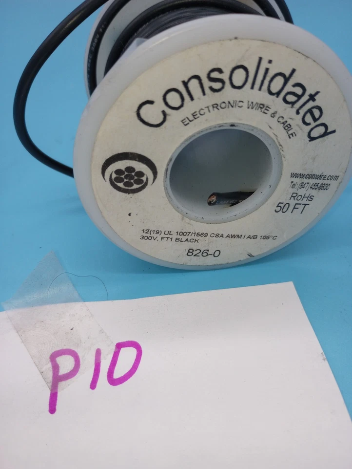 CONSOLIDATED BLACK 826-0  12 AWG STRANDED HOOK UP WIRE 300v 1, EST 40 FT - Image 3 of 4