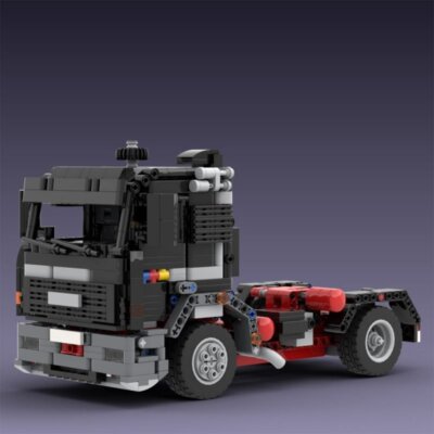 MOC-120709 Flatbed Trailer with Crane Truck 2148 Stück Konstruktionsspielzeuge