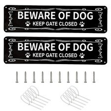 2 Pack of "Beware of Dogs" Aluminum Signs Dog Warning Sign is 12 X 3 Inches