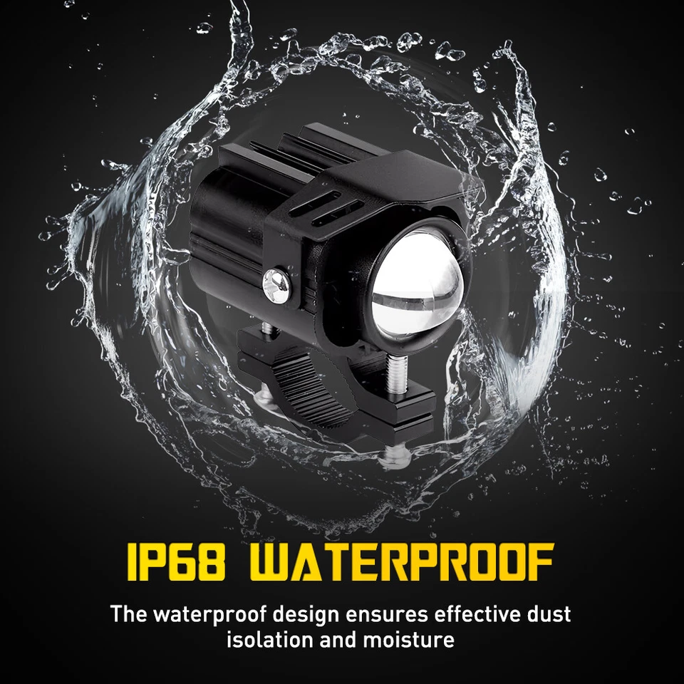 90W LED Motorcycle Headlight Yellow White Hi/Lo Spot Light Driving FogLamp ATV Y - Image 3 of 4