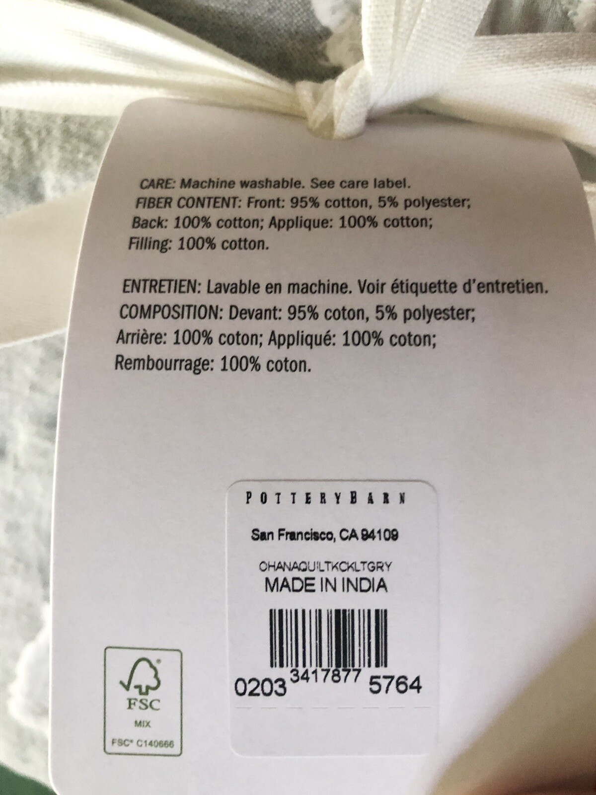 Pottery Barn Ohana Handcrafted Hawaiian Appliqué King/Cal King Quilt