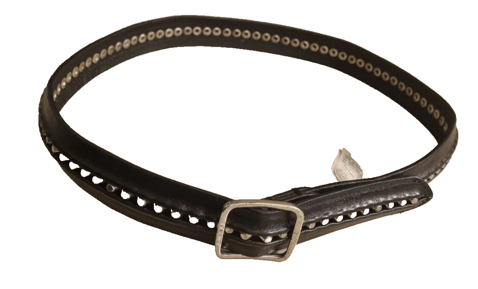 DIESEL Damen Gürtel BAFFISO Echtleder Schwarz 80cm Nieten Elegant Designer-Belt - Bild 4 von 4