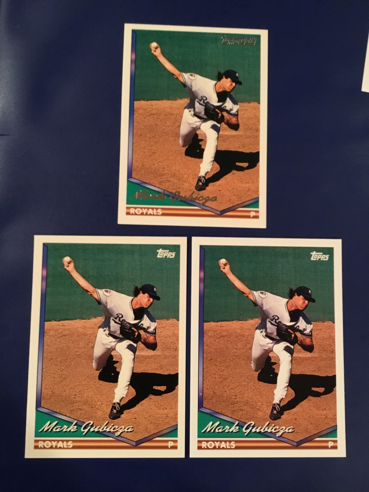 1994 Topps # 357 MARK GUBICZA Lot 3 w Gold Kansas City Royals