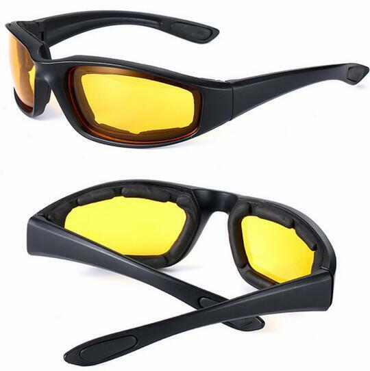 3 Pair Chopper Riding Motorcycle Glasses Clear Smoke Yellow, Padded, Comfortable