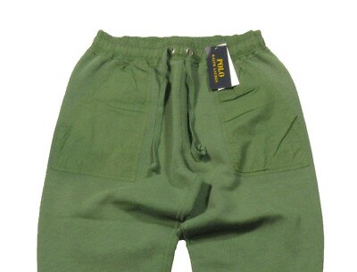 Polo Ralph Lauren Men's Green Ripstop Paneled Fleece Jogger Pants