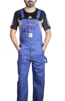 Men's Heavy Duty Work Bib Overalls Denim Carpenter Pants Multi Pocket Utility