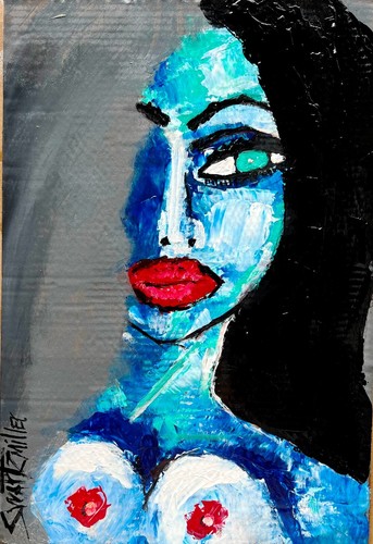 ABSTRACT NUDES Upcycled Cardboard PAINTING SWARTZMILLER DNA SIGNED Art FRAMED - Picture 2 of 12