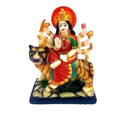 Marble Finish Maa Durga Statue Idol Sherawali MATA Rani Spiritual Statue for Poo
