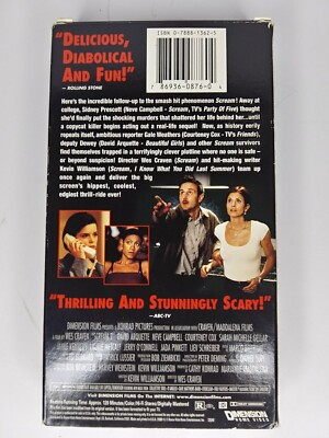 Scream 2 VHS Tape Slasher/Horror David Arquette | eBay