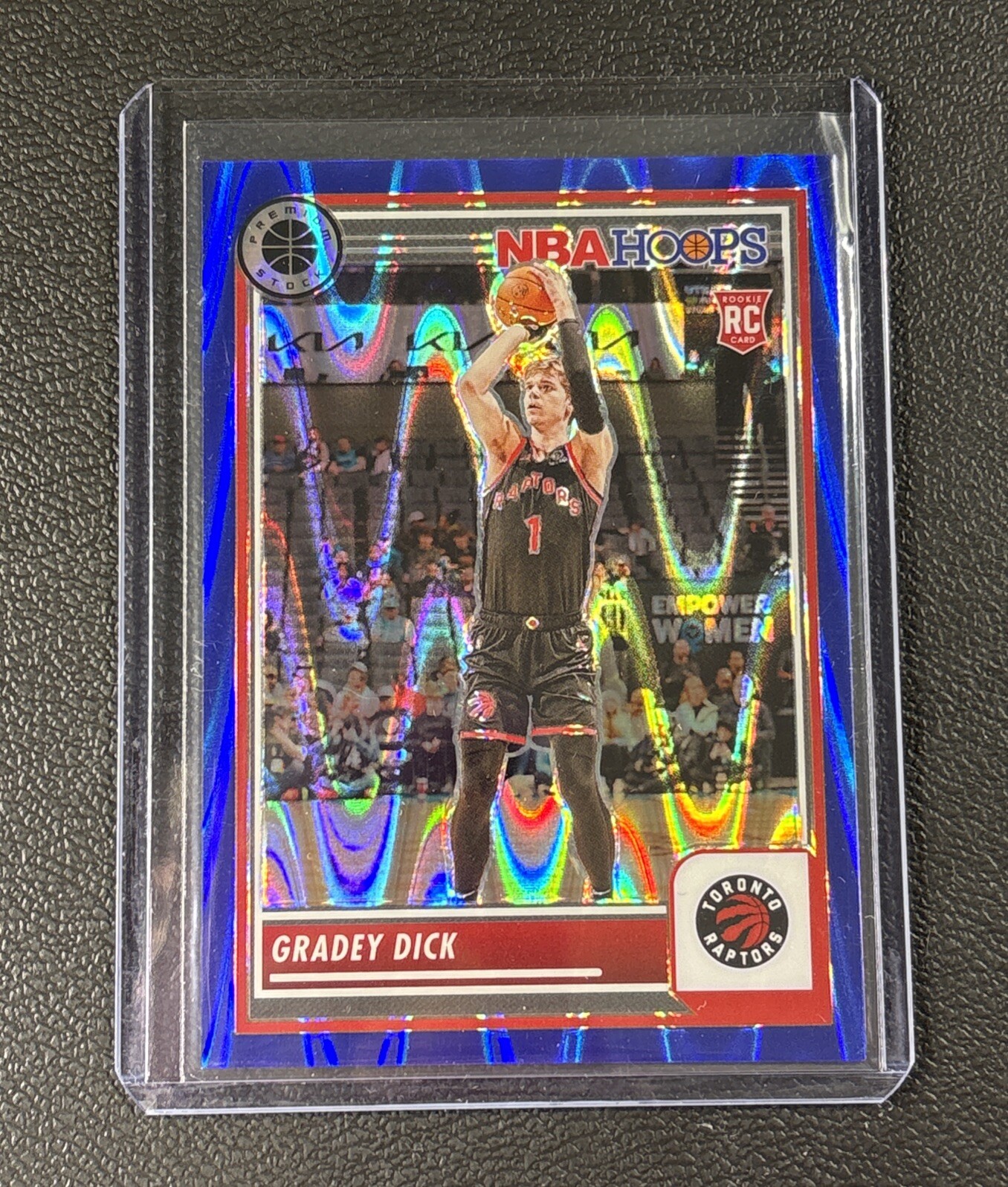Gradey Dick 2023-24 NBA Hoops Premium Stock 251 Blue Seismic Prizm Rookie 31/99