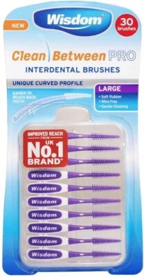 Wisdom Clean Between Pro Interdentalbürsten Große Größe 30er Pack SCHNELLER KOSTENLOSER VERSAND